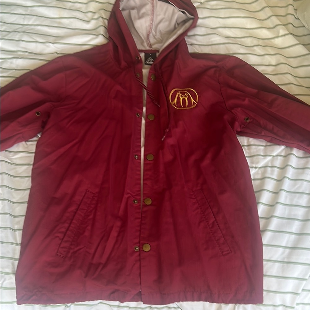 Upper Playground Hooded windbreaker jacket, burgundy, size small